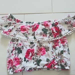 mexican off shoulder crop tops